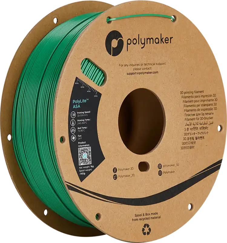 Polymaker ASA Green, 1,75 mm / 1000 g Nakupujte Hned