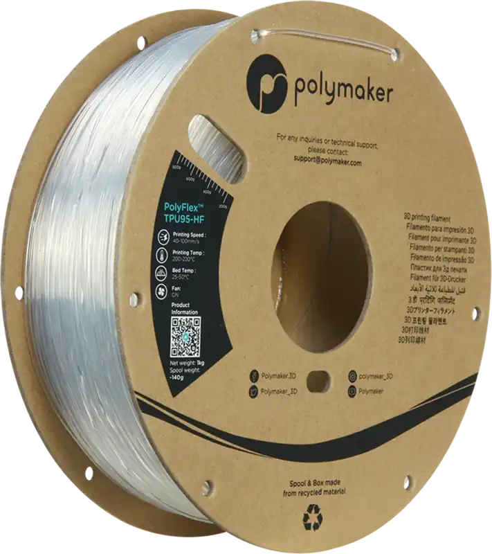 Polymaker PolyFlex TPU95-HF Clear, 1,75 mm / 1000 g Top Prodej