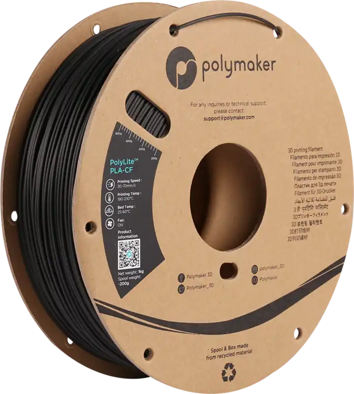 Polymaker PolyLite PLA-CF Black, 1,75 mm / 1000 g Jen Po Omezenou Doba