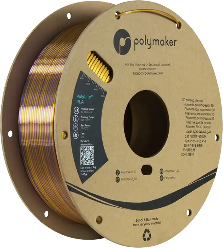 Polymaker PolyLite Dual Silk PLA Sovereign Gold-Purple, 1,75 mm / 1000 g Vrácení Zdarma