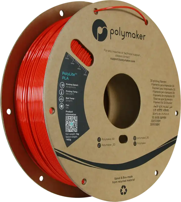 Horká Nabídka Polymaker PolyLite Silk PLA Red, 1,75 mm / 1000 g