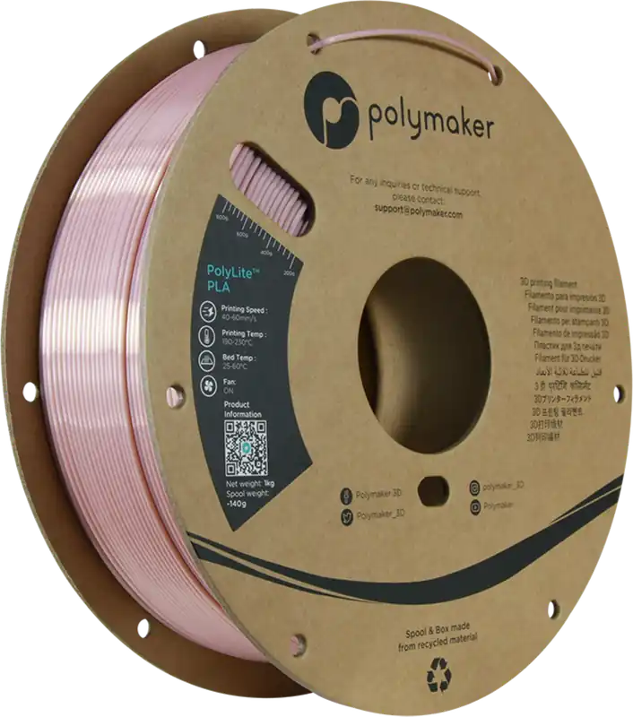 Polymaker PolyLite Silk PLA Rose Gold, 1,75 mm / 1000 g Originální