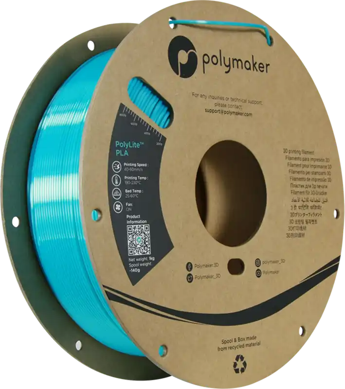 Polymaker PolyLite Silk PLA Light Blue, 1,75 mm / 1000 g Sleva