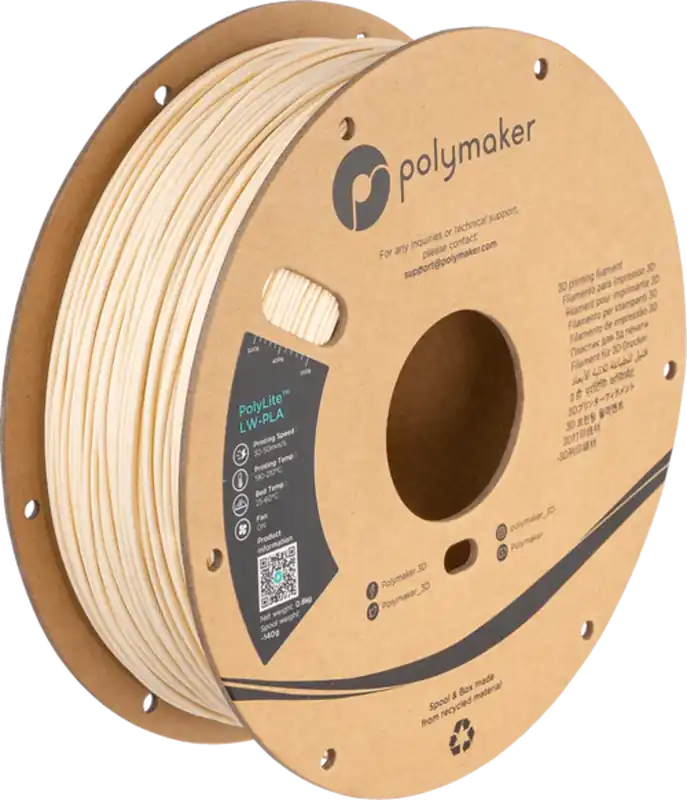Polymaker PolyLite LW-PLA White, 1,75 mm / 800 g Časově Omezené