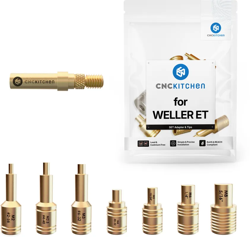 Jen Po Omezenou Doba CNC Kitchen Pájecí hroty + adaptér Weller ET