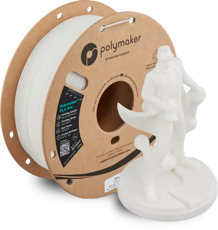 Polymaker PLA Pro White, 1,75 mm / 1000 g Ihned K Objednání