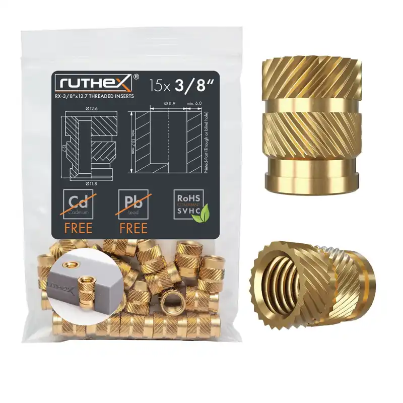 ruthex Závitové vložky 3/8" (15 ks), 3/8"x12,7 Výprodej