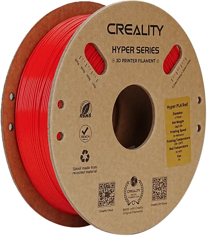 Ihned K Objednání Creality Hyper PLA Red, 1,75 mm / 1000 g