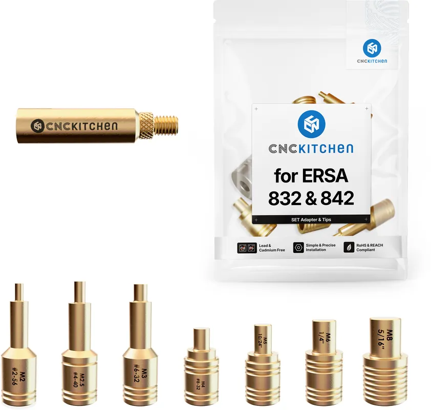 Jen Po Omezenou Doba CNC Kitchen Pájecí hroty + adaptér Ersa 832 a 842