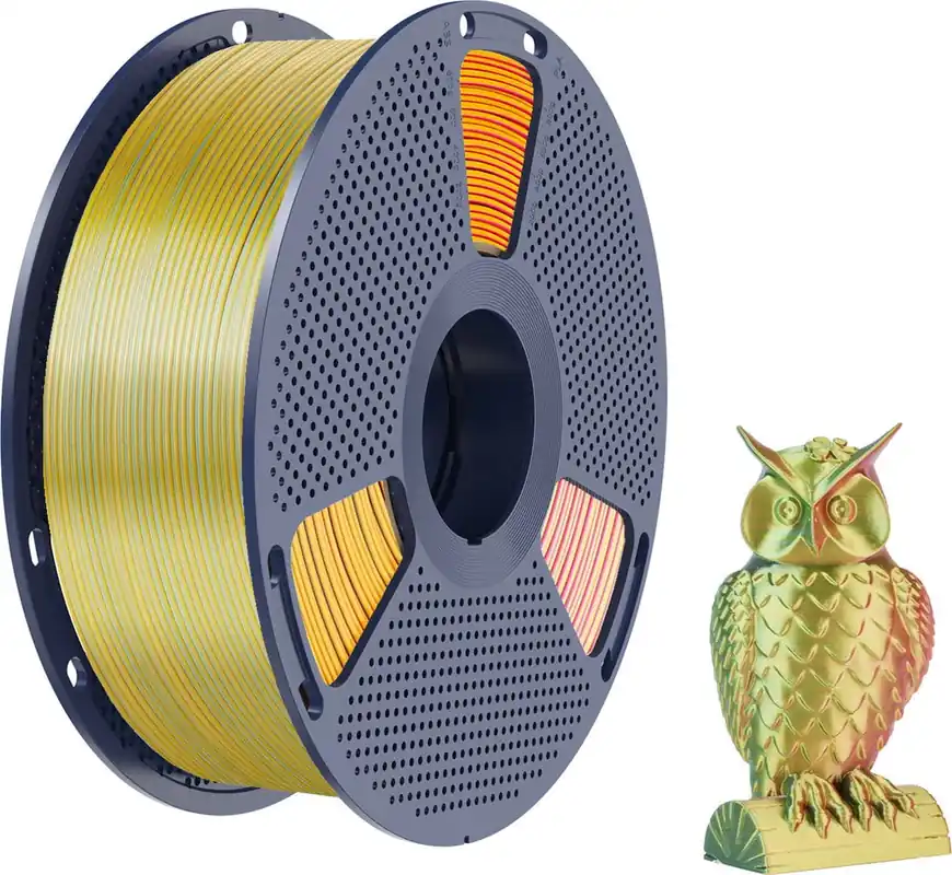 SUNLU Silk PLA+ Tri-Color Red Yellow Green, 1,75 mm / 1000 g Nová Kolekce