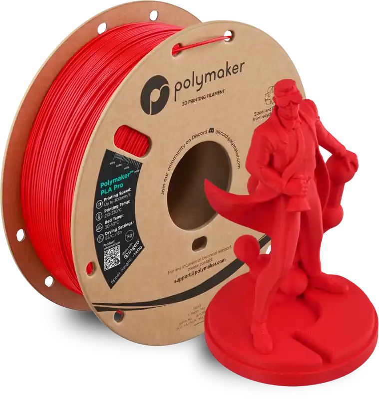 Polymaker PLA Pro Red, 1,75 mm / 1000 g Nakupujte Hned