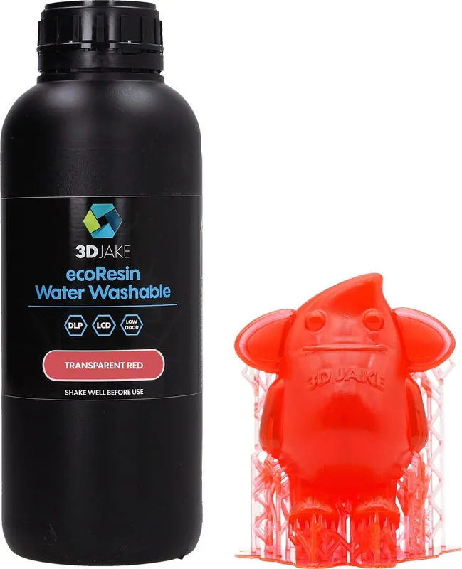 Aktuální 3DJAKE ecoResin Water Washable Transparent Red, 1.000 g