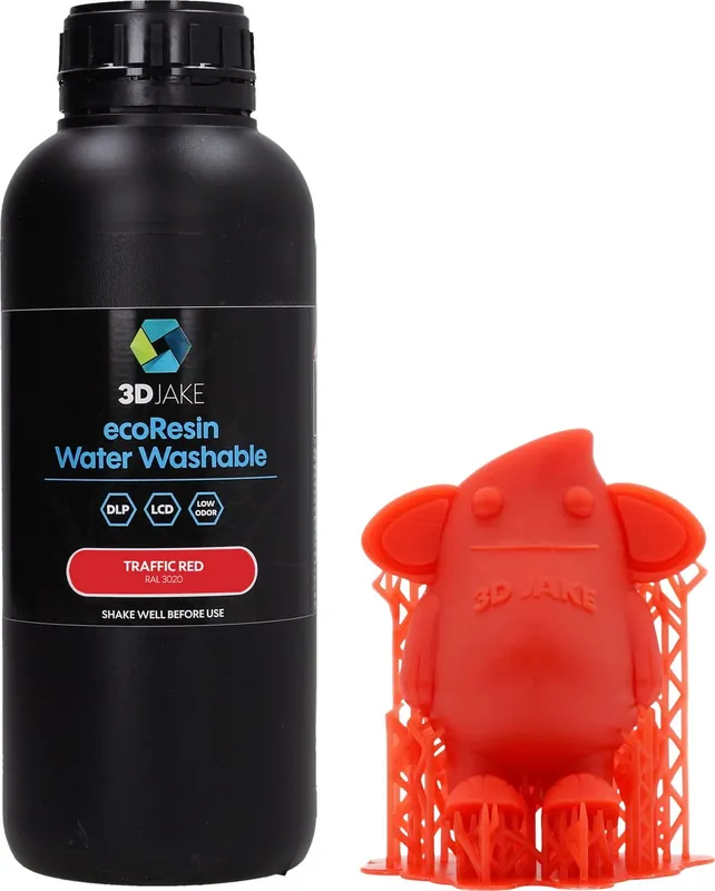 3DJAKE ecoResin Water Washable Traffic Red, 1.000 g Vrácení Zdarma