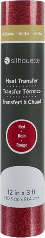 Jen Po Omezenou Doba Silhouette Glitter Heat Transfer - 30,5 cm x 0,9 m, Red