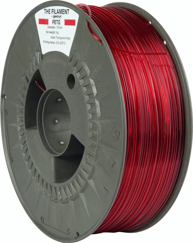 The Filament PETG Transparent Red, 1,75 mm / 1000 g Top Prodej