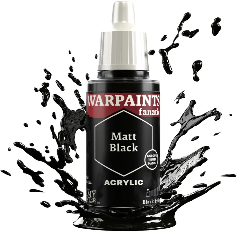 Jen Po Omezenou Doba The Army Painter Warpaints Fanatic: Black & Greys, Matt Black (18 ml)