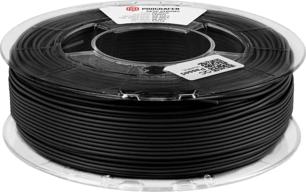 Tovární Cena Prografen PET-G Graphene Strong Jet Black, 1,75 mm / 1000 g