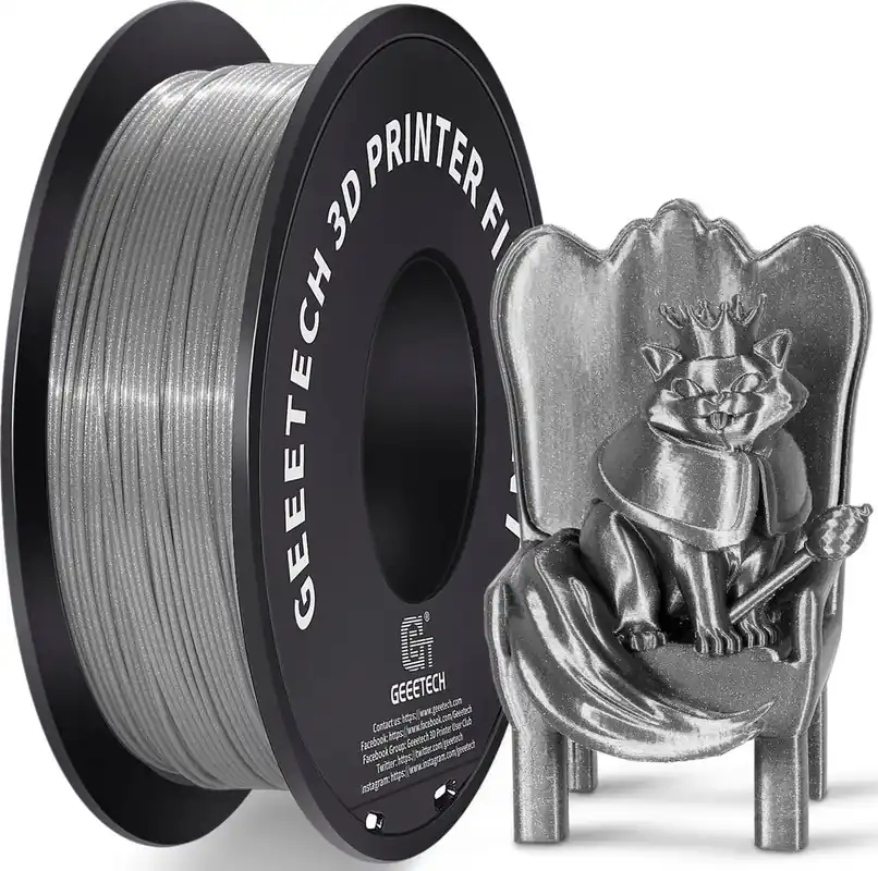 Tovární Cena GEEETECH PLA Sparkly Silver, 1,75 mm / 1000 g
