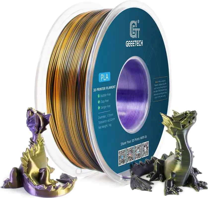 Akce GEEETECH PLA Silk Tri-Color Purple+Gold+Black, 1,75 mm / 1000 g