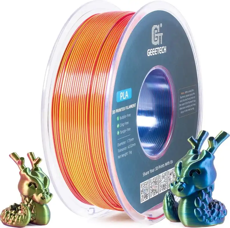 Cenově Výhodný GEEETECH PLA Silk Tri-Color Red+Yellow+Blue, 1,75 mm / 1000 g