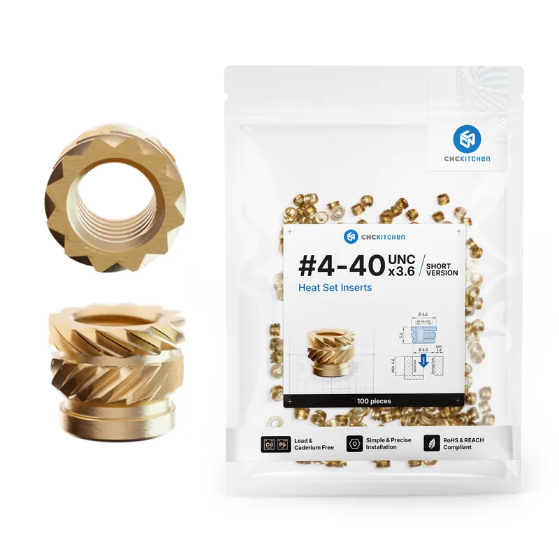 CNC Kitchen Závitová vložka #4-40 krátká UNC, #4-40 x 3.6 (100 ks) Akce