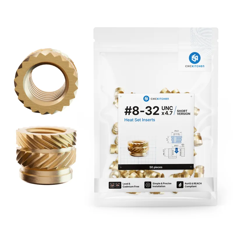 Speciální Cena CNC Kitchen Závitová vložka #8-32 krátká UNC, #8-32 x 4.7 (50 ks)